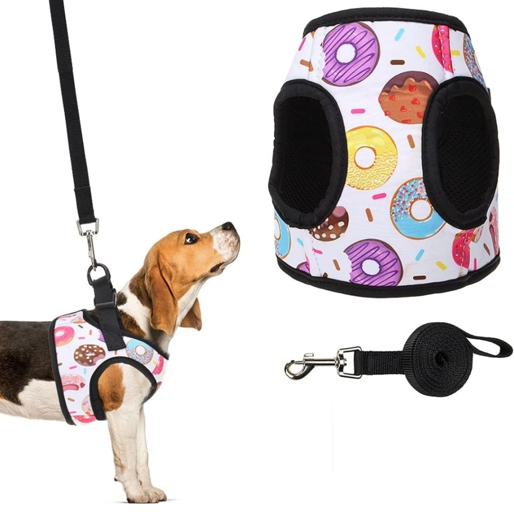 Donut Dog Harness with Leash Set